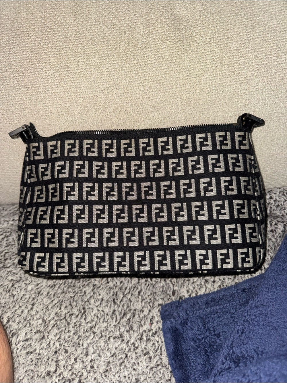 Fendi Zucca Baguette Black White Canvas